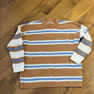American Eagle Striped Tan and Blue Women’s Sweater, size XXS